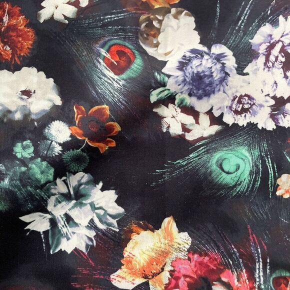 Felicity & Coco Womens‎ M Floral Peacock Bodycon Wiggle Dress Zip Back Stretch - Picture 3 of 9